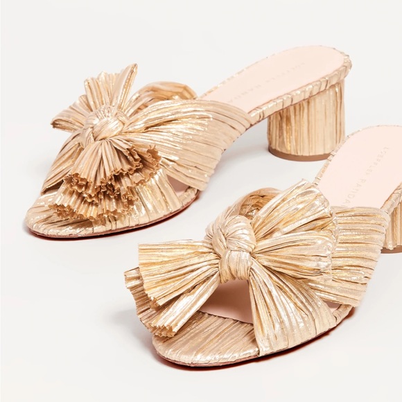 Loeffler Randall Shoes - Loeffler Randall Emilia Pleated Gold Heels Woman Size 10 great condition